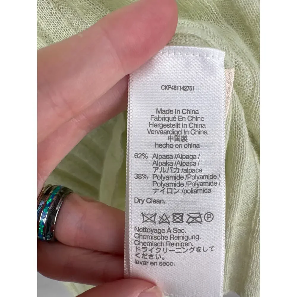 Madewell Sweater Womens Medium Green Alpaca Mockneck Cozy Pastel Sheer